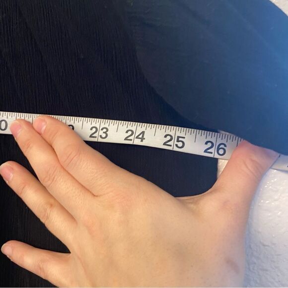 Treasure & Bond black boho fringe trim beachy coastal kimono swim coverup top OS - Picture 13 of 15